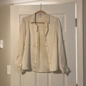 Express cream silk dress shirt